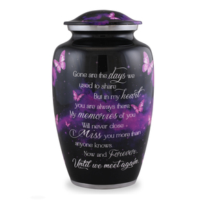 Urne funéraire artisanale haut de gamme pour cendres humaines adultes, élégante en aluminium, commémorative, écologique, faite à la main - Product Image 4