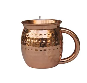 100% Food Grade Copper Moscow Mule Mugs/Cups with Nickel Lined Round-Handle Ceramic Cups with <b>Gift</b> Design Pure Copper Cup - Product Image 1