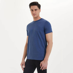 Factory Customised Men's <b>Short</b> <b>Sleeve</b> Cotton T-Shirts Breathable O-Neck <b>Tops</b> Low Price Basic Cotton Worsted T-Shirts - Product Image 1