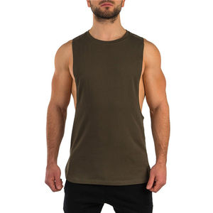 Camisetas de Gimnasio Personalizadas al por Mayor de Algodón/Poliéster 230gsm, Transpirables, Tejidas, sin Mangas, Ecológicas, de Secado Rápido, Ropa Deportiva para Hombre - Product Image 1