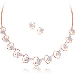 Conjunto de Collar de Diamantes Azura Hype en Oro Amarillo de 14 Quilates, Elegante para Bodas - Product Image 1