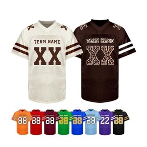 Ensemble de maillots de football américain court et respirant grande taille par sublimation Tenues de jeu OEM ODM personnalisées Prix d'usine - Product Image 2