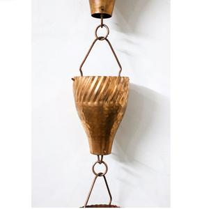 Cadena de lluvia de cobre puro Natural del fabricante Tazas de metal para jardín al aire libre Estilo de diseño floral para uso en piscina Patio de flores - Product Image 3