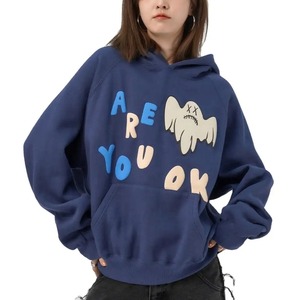 Sudadera de algodón de gran tamaño para mujer, nuevo diseño, ropa informal transpirable sólida, logotipo frontal impreso, técnicas para sudaderas con capucha, sudaderas - Product Image 5