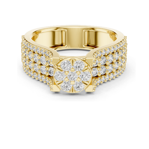 1.005 CT Round Cluster Lab Diamond <b>Ring</b> for Women VVS-VS EF Clarity 18KT, 14KT, 10KT Gold & 925 Silver Rose, Yellow, - Product Image 2