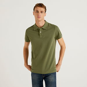 LOGO personalizado suelta Streetwear rayas de manga larga 100% algodón letra Jacquard patrón botón cuello Polo suéter para hombres - Product Image 5