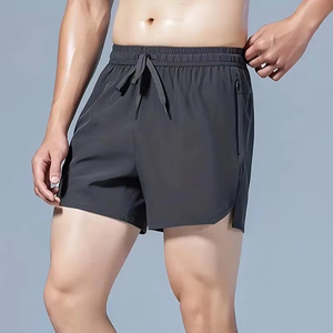 Pantalones cortos deportivos de algodón para hombre con logotipo personalizado al por mayor, pantalones cortos informales negros lisos de alta calidad con tejido de malla y técnicas estampadas - Product Image 1