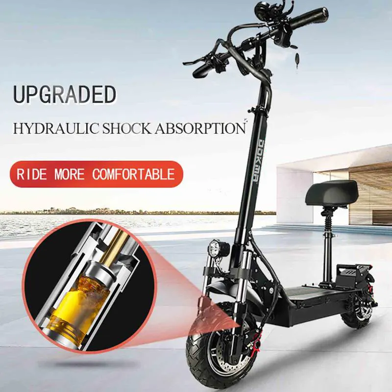 Anakma scooter elétrica 48v, motor fora da estrada dp 1200w * 2 duas rodas dobrável cidade e-scooter