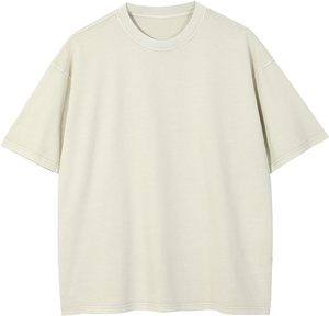 Camiseta cuadrada recortada de algodón 100% con estampado Dtg, hombros caídos, doble capa, 270 Gsm, camiseta de gran tamaño, camiseta de doble capa - Product Image 5