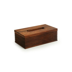 Porte-boîte à mouchoirs en bois artisanal en bois d'acacia - Product Image 2