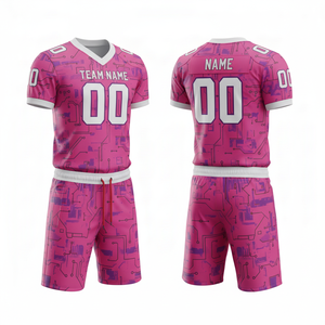 ชุดยูนิฟอร์มอเมริกันฟุตบอลแบบปรับแต่งได้ พร้อมกางเกงขาสั้นและตำแหน่งโลโก้ด้านหน้า - Product Image 1