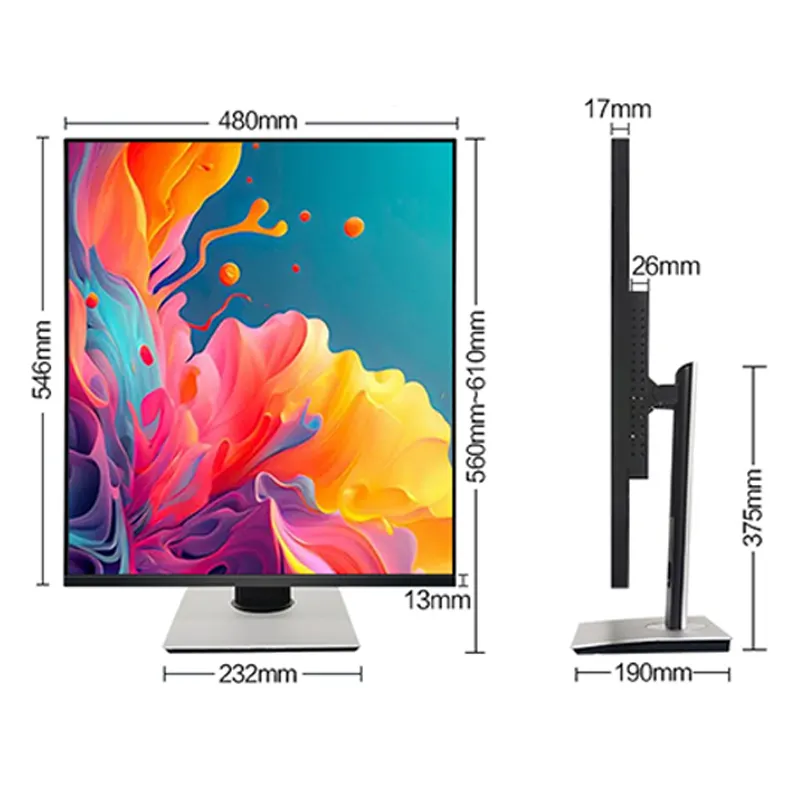 핫 세일 OEM ODM 27.6 인치 2K 2560x2880 60Hz 16:18 LG-IPS 패널 모니터 4 면 초소형 베젤 모니터 정사각형 디스플레이 화면