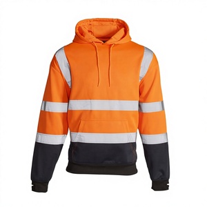 Wholesale Custom Logo Hi Vis Hoodie Fluorescent Reflective Safety Work Hooded Sweatshirt for Men Workwear - Product Image 1