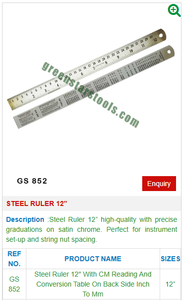 ไม้บรรทัดเหล็ก12นิ้วเครื่องมือเครื่องประดับ852สำหรับอัญมณี - Product Image 2