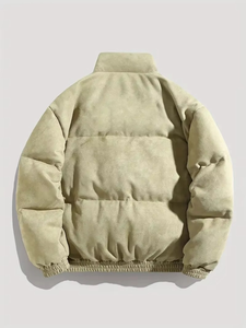 Veste à bulles en toile à col montant personnalisée pour homme avec poches zippées, vêtements décontractés d'extérieur pour l'hiver, vente chaude - Product Image 2