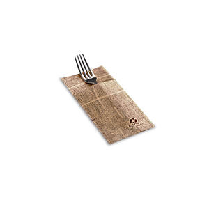 Serviette de table en jute imprimée Eco Nature 40x40cm, découpe point à point, format Kanguro, Eco Nature, 960 pièces, B2B - Product Image 1