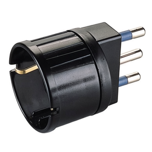 Adaptador de Enchufe Eléctrico Negro 1R PP0432 1S, Estándar Italiano 2P+T 10A y Alemán 16A, Accesorio para Fuentes de Alimentación - Product Image 3