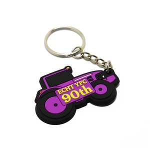 Llavero de goma PVC con logotipo 3D personalizado, llavero publicitario de PVC suave de dibujos animados 2D oscuro brillante, accesorio de moda con logotipo personalizado - Product Image 2