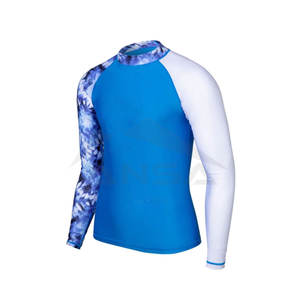 Customized Logo Breathable Quick Dry <b>Mens</b> Rash Guard Long Sleeve Compression <b>Swimming</b> <b>Shirt</b> with Sublimation Printing - Product Image 4