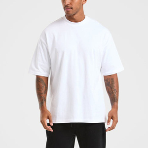 2025 T-shirt à manches courtes pour hommes surdimensionné Logo personnalisé Design Plain Blank Rib O-Neck Plus Size Knitted Fabric - Product Image 1