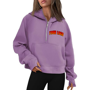 Women 100% Cotton Fleece Custom Logo Front Heat-Transfer Printed Oversized Pullover Hooded <b>Hoodies</b> No <b>String</b> - Product Image 4