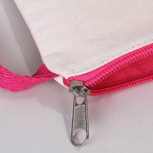 Fuchsia Zippered Cotton Pouch 8x6 Holographic <b>Makeup</b> Organizer Bag Custom Logo Durable Clutch Bag <b>for</b> Cosmetic <b>Storage</b> - Product Image 5