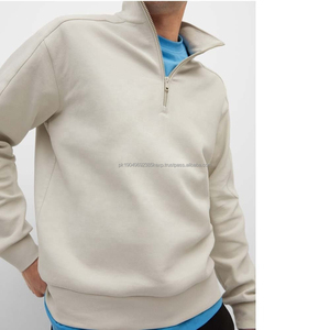 2026 basiques haute qualité hommes quart Zip cou faux sweat Sport fermeture éclair demi fermeture éclair pull à capuche sweat hommes - Product Image 1