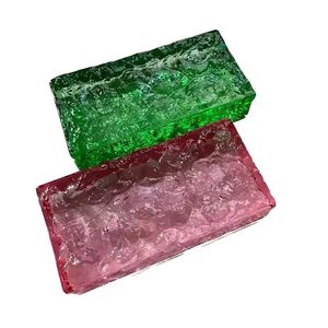 Custom Color Solid Textured Art <b>Decorative</b> Glass Display <b>Wall</b> Art Counter Stained Crystal Glass <b>Brick</b> Tray Handmade - Product Image 2