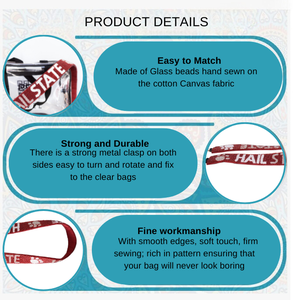 Diseñador hecho a mano con cuentas monederos cinturones para mujeres tamaño personalizado acabado brillante bolso cruzado correas hechas a mano monederos correas - Product Image 3