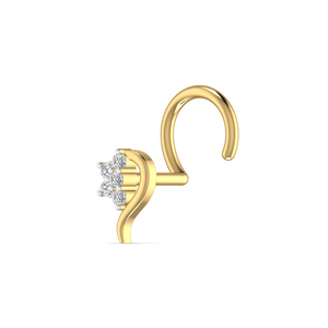 14KT หมุดจมูกเพชรสำหรับผู้หญิง0.035 CT สีโรสโกลด์สีเหลืองสีขาวตัดสดใสดอกไม้ครึ่งตัวสำหรับงานแต่งงานเป็นของขวัญเครื่องประดับชั้นดี - Product Image 2