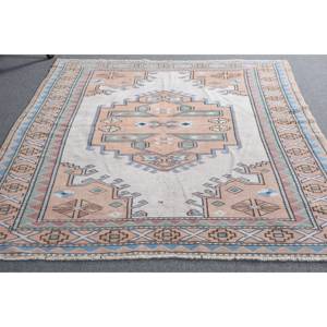 Alfombra clásica de lana azul Beige de 5,4x7,6 pies, diseño de retazos turco hecho a mano, patrón de pasillo Rectangular para sala de estar, dormitorio, látex - Product Image 5