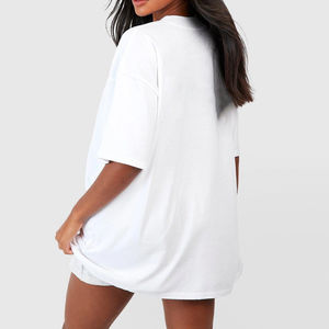 Camiseta de Algodón con Cuello Redondo y Estampado de Botones con Logotipo Personalizado de Verano para Mujer, Talla Grande, Estilo Casual, Holgada, Transpirable, Precio Económico - Product Image 2