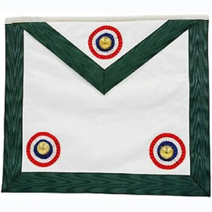 Tablier maçonnique brodé personnalisé avec perles et badges à coudre, couleur turquoise, style classique, pour application sur vêtement - Product Image 5