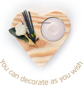 Handcrafted Heart-Shaped Wooden Tealight Holder Rustic Candleholder for Romantic Home Wedding or <b>Valentines</b> Day Decor - Product Image 3