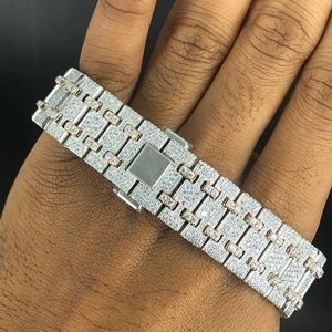 Nouvelle marque de haute qualité glacé Moissanite montre incolore diamant montre pour hommes meilleure qualité prix de gros - Product Image 5