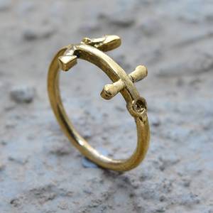 Trendy Bulk 18k Gold Plated Anchor Brass <b>Ring</b> Nautical <b>Stacking</b> <b>Ring</b> Statement Minimalist Horizontal Anchor Wholesale Women <b>Ring</b> - Product Image 5