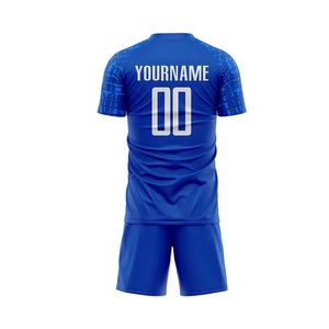 Ensemble de maillot de football pour homme INDEX APPAREL, bleu, géométrique, sublimé, respirant, manches courtes, col rond, coupe athlétique, adulte - Product Image 2