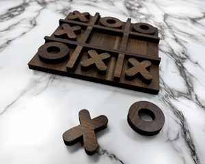 Jeu de société classique en bois intemporel Tic Tac Toe, fabriqué à la main, pour le plaisir familial, jeu de table d'intérieur, activité cérébrale - Product Image 4