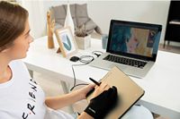 Tablette graphique DECO01 V3, 8192 niveaux de pression, résolution du stylet 5080 LPI, 8 niveaux de réglage, stylet passif inclinable à 60°, USB Type-C, 0.01 220RPS