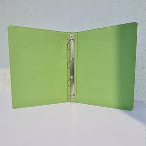 Genuine Leather 25mm 4-Round <b>Ring</b> <b>Binder</b> A4 Green - Product Image 1