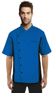 Uniforme Culinario Profesional Unisex, Abrigo de Chef de Manga Corta con Ventilación de Malla Lateral para Servicio de Comida en Restaurantes y Bares - Product Image 4