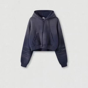 เสื้อฮู้ดขนแกะสไตล์วินเทจผ้าฟลีซเป็นมิตรต่อสิ่งแวดล้อมสำหรับผู้หญิงโลโก้แบบกำหนดเองด้านหน้าโอเวอร์ไซส์ใส่เล่นกีฬากลางแจ้งมีฮู้ด - Product Image 5