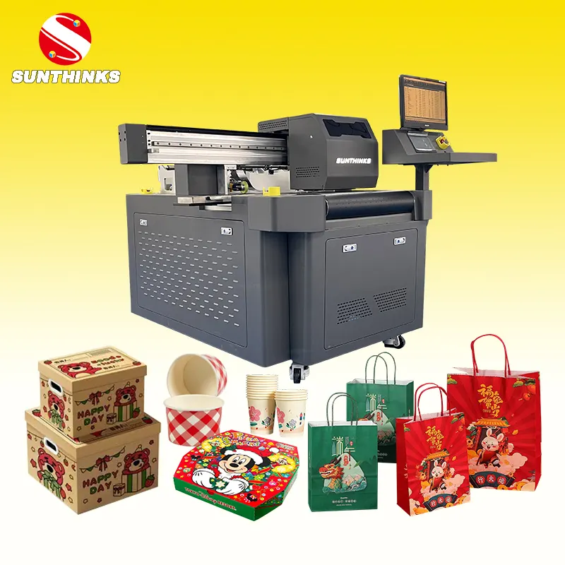 Sunthinks Printer Manufacturer 1 Head Digital Paper Bags Printer Single Pass Carton Box Impresora Printing With Auto Feeder