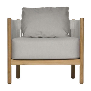 เก้าอี้นั่งแบบมีที่วางแขนทำจากไม้สักพร้อมเชือกทอที่พิงหลังสำหรับในร่มและกลางแจ้งสำหรับบ้านโรงแรมหรือวิลล่า - Product Image 6