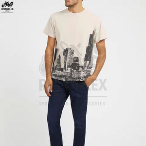 T-shirts personnalisés en sérigraphie pour hommes, vente en gros de t-shirts, t-shirts à col contrastant avec impression numérique en sérigraphie - Product Image 4