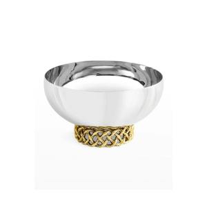 Bol à fruits rond S.S en métal moderne du milieu du siècle avec support en or design pour un décor de salle à manger incroyable cadeaux de pendaison de crémaillère - Product Image 1