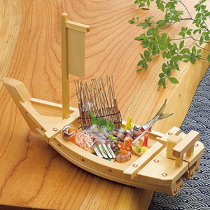 Barco de Sushi y Plato de Madera Hechos de Madera de Ciprés Japonés: Sashimi y Mariscos para Restaurante y Hotel - Product Image 3