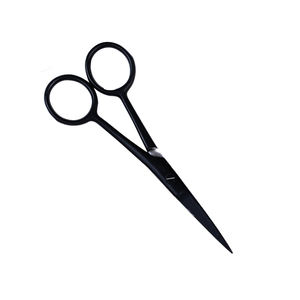 Ciseaux à moustache enduits de papier noir lames pointues pointe 4 pouces ciseaux de coupe de barbe pour la beauté - Product Image 4