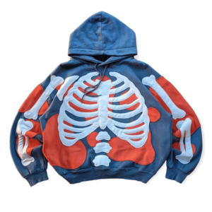 เสื้อมีฮู้ดลำลองแนวสตรีทของผู้ชายมีฮู้ดลายคนบ้าปักลาย3D สบายด้วยโลโก้หน้าสีทึบ - Product Image 2