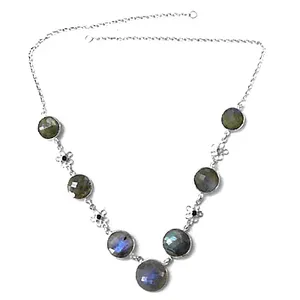Collier en argent 925 pour femmes, pierre précieuse verte pour un usage quotidien - Product Image 2